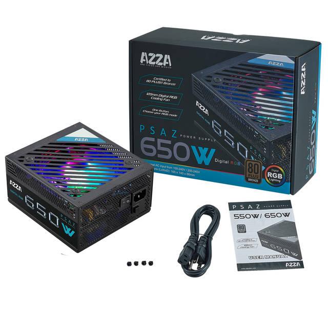 Azza Psaz-650W(Argb) 80+ Bronze 650W Ps With Argb Fan