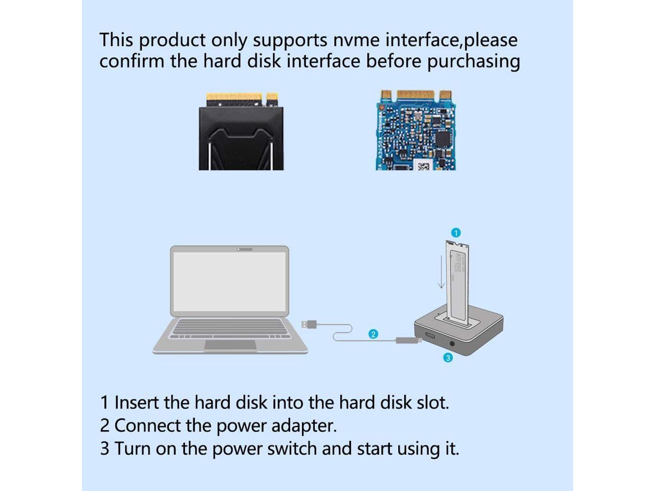 Acasis Nvme To Usb Adapter, M.2 Ssd To Type A Card, No Cable Clone, High Performance 10 Gbps Usb 3.1
