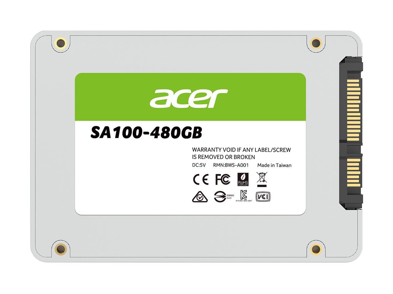 Acer Sa100 2.5" 480Gb Sata Internal Solid State Drive (Ssd) Bl.9Bwwa.103