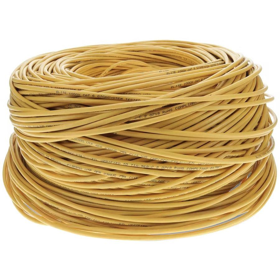AddOn 1000ft Non-Terminated Yellow Cat6 Straight UTP PVC Copper Patch Cable ADD-CAT6BULK1K-YW