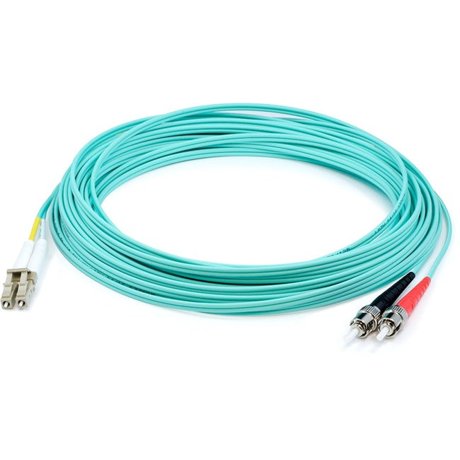AddOn 15m LC (Male) to ST (Male) Straight Aqua OM4 Duplex LSZH Fiber Patch Cable ADD-ST-LC-15M5OM4LZ