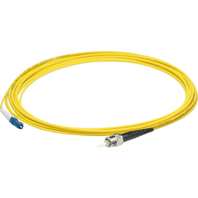 AddOn 20m LC (Male) to ST (Male) Straight Yellow OS2 Simplex Plenum Fiber Patch Cable ADD-ST-LC-20MS9SMFP
