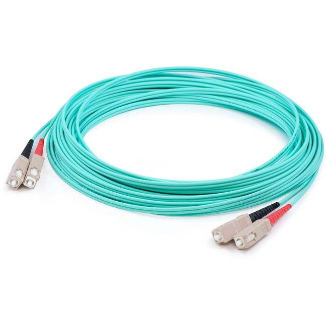 AddOn 33m SC (Male) to SC (Male) Straight Aqua OM4 Duplex Plenum Fiber Patch Cable ADD-SC-SC-33M5OM4P