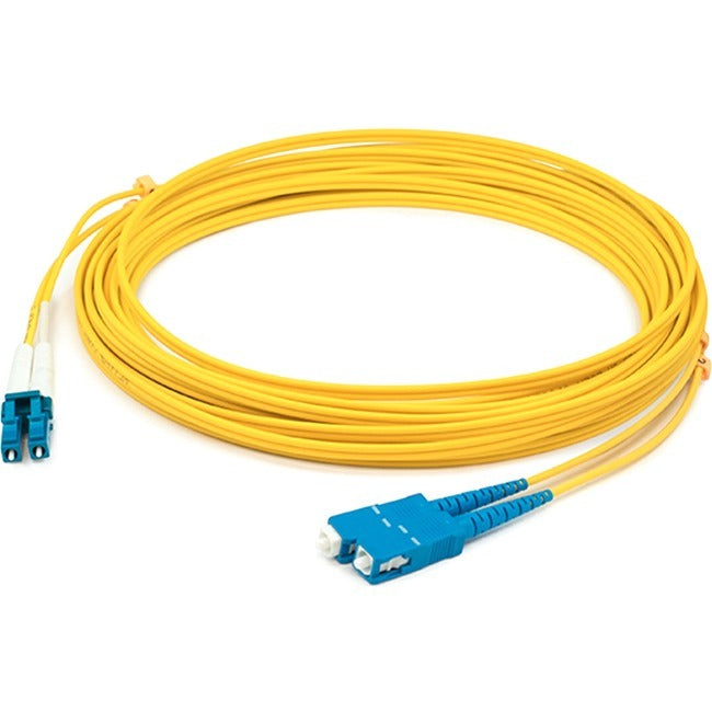 AddOn 35m LC (Male) to SC (Male) Straight Yellow OS2 Duplex Plenum Fiber Patch Cable ADD-SC-LC-35M9SMFP