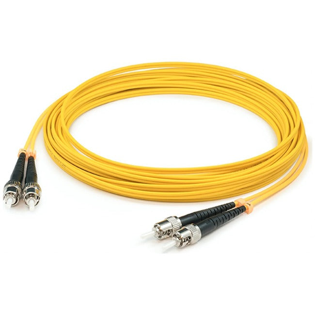 AddOn 50cm ST (Male) to ST (Male) Straight Yellow OS2 Duplex Plenum Fiber Patch Cable ADD-ST-ST-0-5M9SMFP