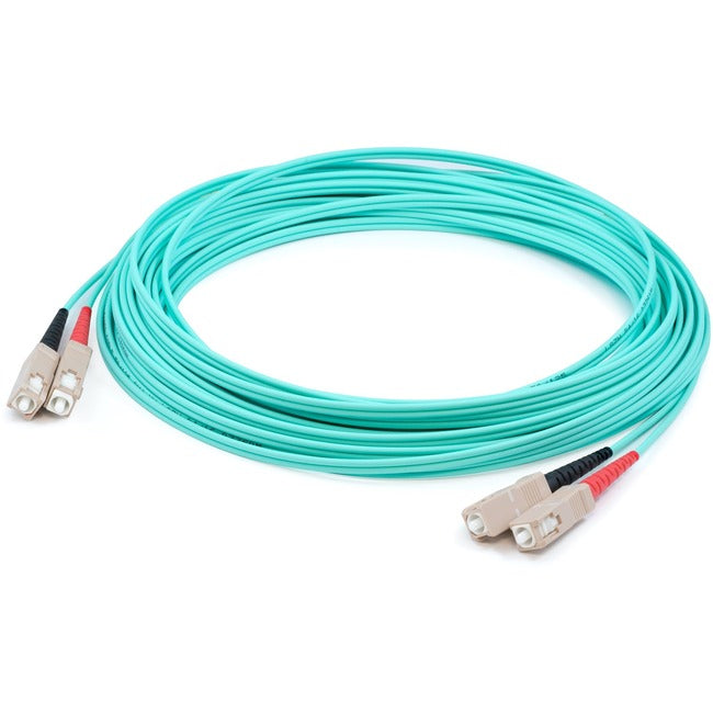 AddOn 56m SC (Male) to SC (Male) Straight Aqua OM4 Duplex LSZH Fiber Patch Cable ADD-SC-SC-56M5OM4LZ