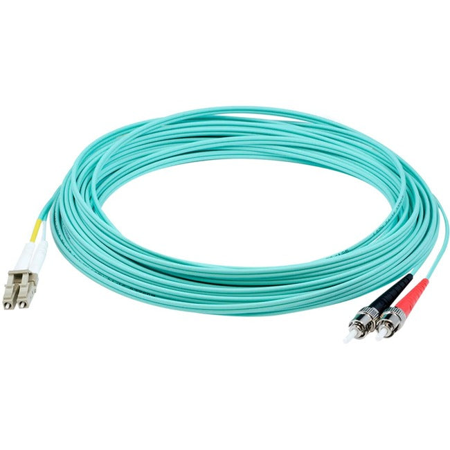 AddOn 5m LC (Male) to ST (Male) Straight Aqua OM4 Duplex LSZH Fiber Patch Cable ADD-ST-LC-5M5OM4LZ