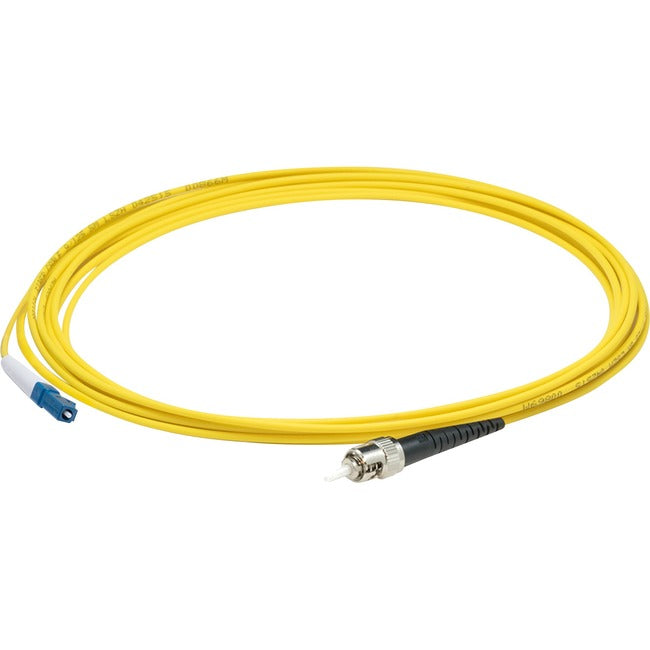 AddOn 5m LC (Male) to ST (Male) Straight Yellow OS2 Simplex Plenum Fiber Patch Cable ADD-ST-LC-5MS9SMFP