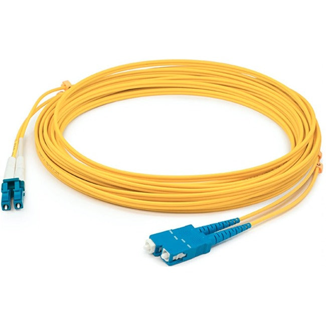 AddOn 64m LC (Male) to SC (Male) Straight Yellow OS2 Duplex LSZH Fiber Patch Cable ADD-SC-LC-64M9SMFLZ