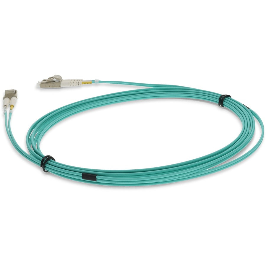 AddOn 6m LC (Male) to LC (Male) Straight Aqua OM4 Duplex LSZH Fiber Patch Cable ADD-LC-LC-6M5OM4LZ