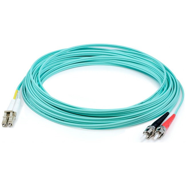 AddOn 84m LC (Male) to ST (Male) Straight Aqua OM4 Duplex LSZH Fiber Patch Cable ADD-ST-LC-84M5OM4LZ