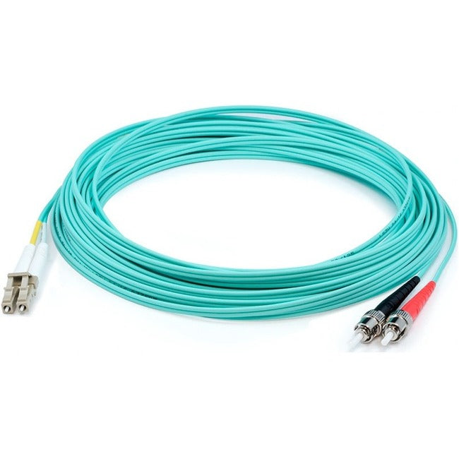 AddOn 84m LC (Male) to ST (Male) Straight Aqua OM4 Duplex Plenum Fiber Patch Cable ADD-ST-LC-84M5OM4P