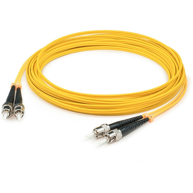 AddOn 90m ST (Male) to ST (Male) Straight Yellow OS2 Duplex Plenum Fiber Patch Cable ADD-ST-ST-90M9SMFP