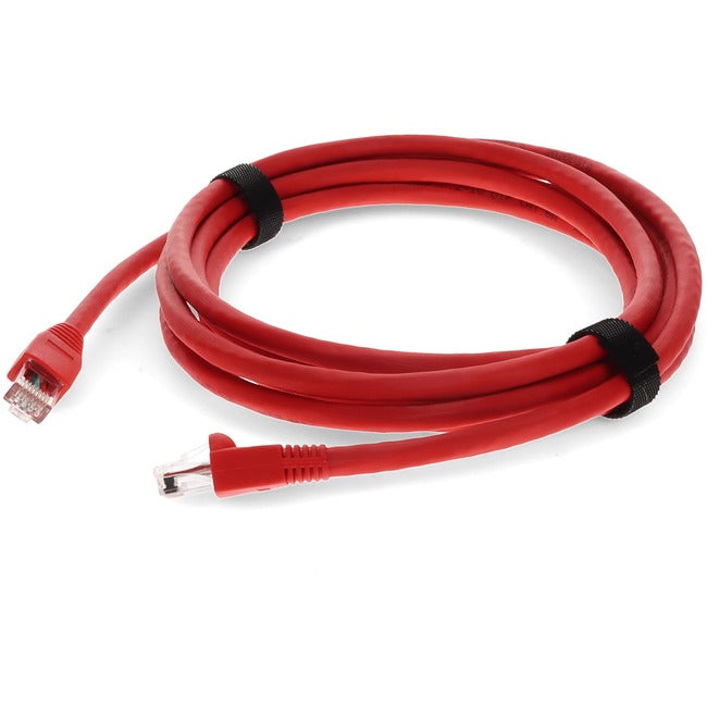 AddOn 9ft Red CAT 6A PVC Ethernet Cable Snagless Bubble Boot RJ-45 M/M ADD-9FCAT6A-RD