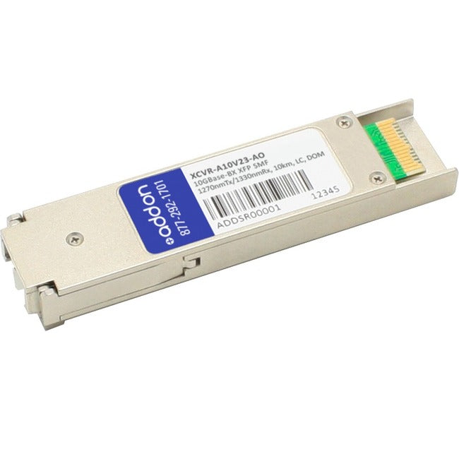 AddOn Ciena XCVR-A10V23 Compatible TAA Compliant 10GBase-BX XFP Transceiver (SMF, 1270nmTx/1330nmRx, 10km, LC, DOM) XCVR-A10V23-AO