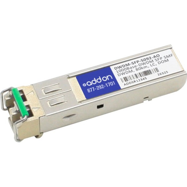 Addon Cisco Dwdm-Sfp-5092 Compatible Taa Compliant 1000Base-Dwdm 100Ghz Sfp Transceiver (Smf, 1550.92Nm, 80Km, Lc, Dom)