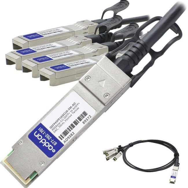 AddOn Cisco QSFP-4SFP10G-CU0-5M Compatible TAA Compliant 40GBase-CU QSFP+ to 4xSFP+ Direct Attach Cable (Passive Twinax, 0.5m) QSFP4SFP10GCU0-5M-AO