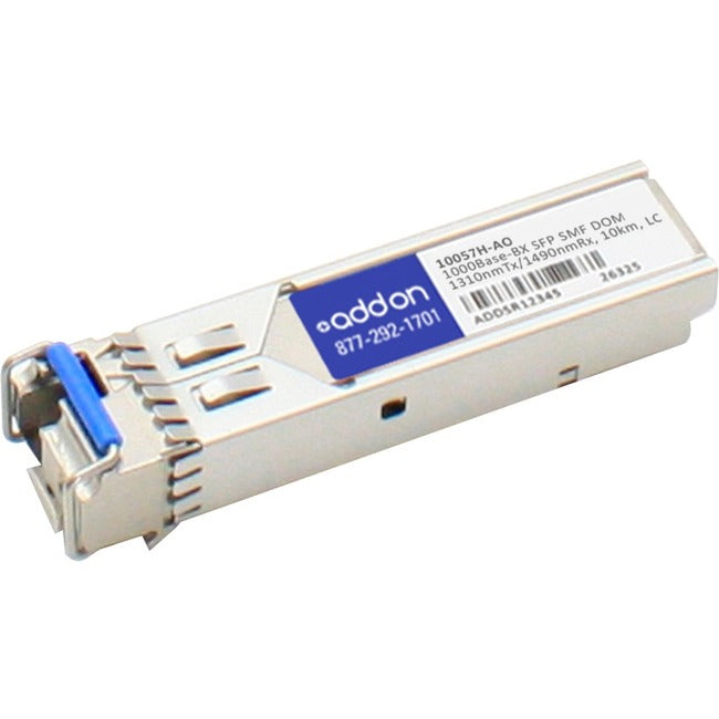 AddOn Extreme Networks 10057H Compatible TAA Compliant 1000Base-BX SFP Transceiver (SMF, 1310nmTx/1490nmRx, 10km, LC, DOM, Rugged) 10057H-AO