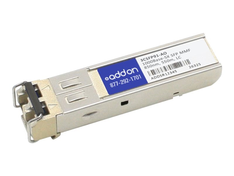 Addon Hp 3Csfp91 Compatible Taa Compliant 1000Base-Sx Sfp Transceiver (Mmf, 850Nm, 550M, Lc)