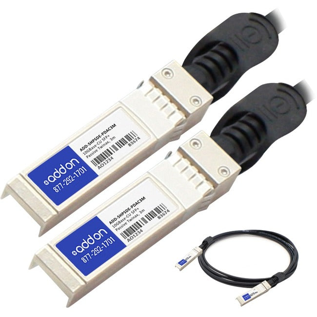 AddOn HP J9283B to Dell 330-3966 Compatible 10GBase-CU SFP+ to SFP+ Direct Attach Cable (Passive Twinax, 3m) ADD-SHPSDE-PDAC3M