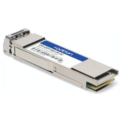 AddOn Juniper Networks QFX-QSFP-40G-LR4 Compatible TAA Compliant 40GBase-LR4 QSFP+ Transceiver (SMF, 1270nm to 1330nm, 10km, LC, DOM) QFX-QSFP-40G-LR4-AO