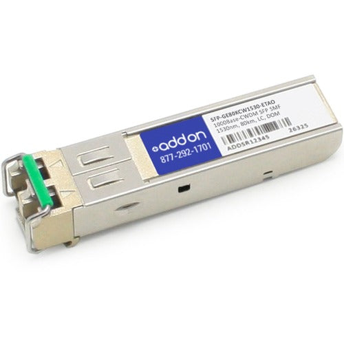 AddOn Juniper Networks SFP-GE80KCW1530-ET Compatible TAA Compliant 1000Base-CWDM SFP Transceiver (SMF, 1530nm, 80km, LC, DOM) SFP-GE80KCW1530-ETAO