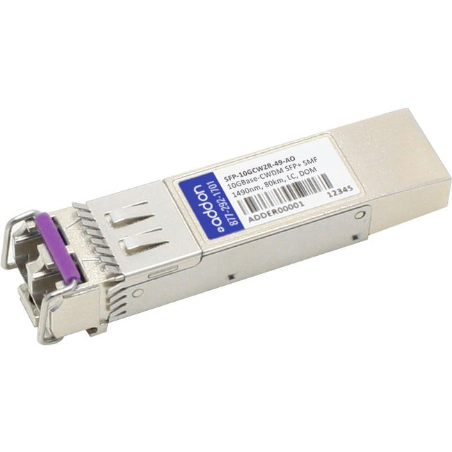 AddOn MRV SFP-10GCWZR-49 Compatible TAA Compliant 10GBase-CWDM SFP+ Transceiver (SMF, 1490nm, 80km, LC, DOM) SFP-10GCWZR-49-AO
