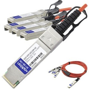 AddOn MSA and TAA Compliant 40GBase-AOC QSFP+ to 4xSFP+ Direct Attach Cable (850nm, MMF, 10m) QSFP-4SFP-AOC10M-AO