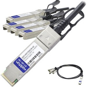 AddOn MSA and TAA Compliant 40GBase-CU QSFP+ to 4xSFP+ Direct Attach Cable (Passive Twinax, 1m) QSFP-4SFP-PDAC1M-AO