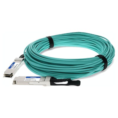 AddOn MSA and TAA Compliant 56GBase-AOC QSFP+ to QSFP+ Direct Attach Cable (850nm, MMF, 30m) QSFP-56G-AOC30M-AO
