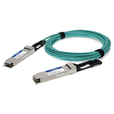 AddOn MSA and TAA Compliant 56GBase-AOC QSFP+ to QSFP+ Direct Attach Cable (850nm, MMF, 5m) QSFP-56G-AOC5M-AO