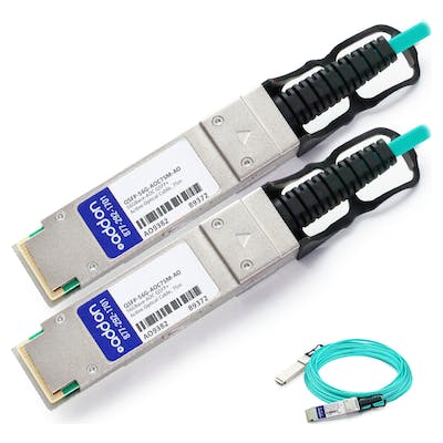 AddOn MSA and TAA Compliant 56GBase-AOC QSFP+ to QSFP+ Direct Attach Cable (850nm, MMF, 75m) QSFP-56G-AOC75M-AO