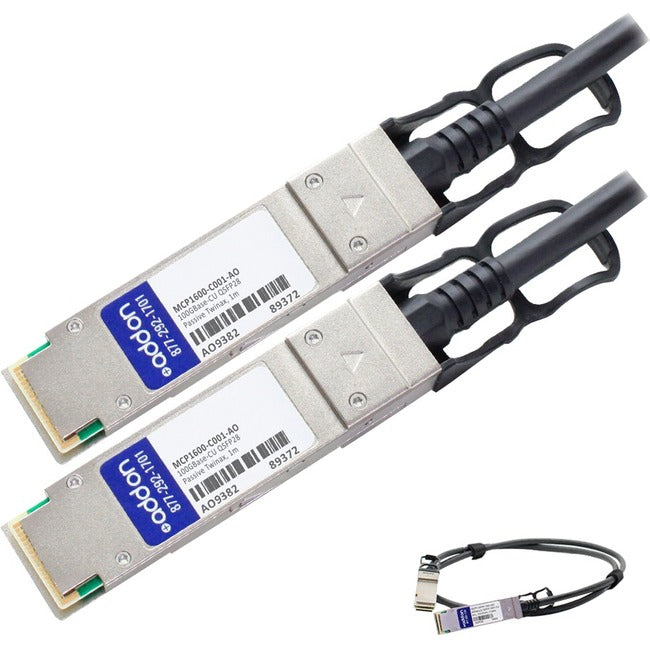AddOn Mellanox MCP1600-C001 Compatible TAA Compliant 100GBase-CU QSFP28 to QSFP28 Direct Attach Cable (Passive Twinax, 1m) MCP1600-C001-AO