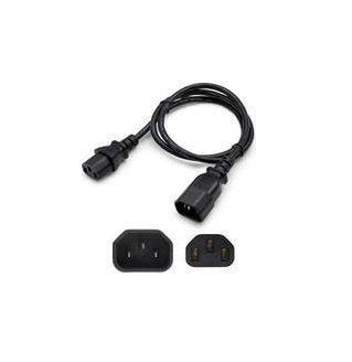 Addon Networks Add-515P2C1514Awg15Ft Power Cable Black 4.57 M Nema 5-15P C15 Coupler