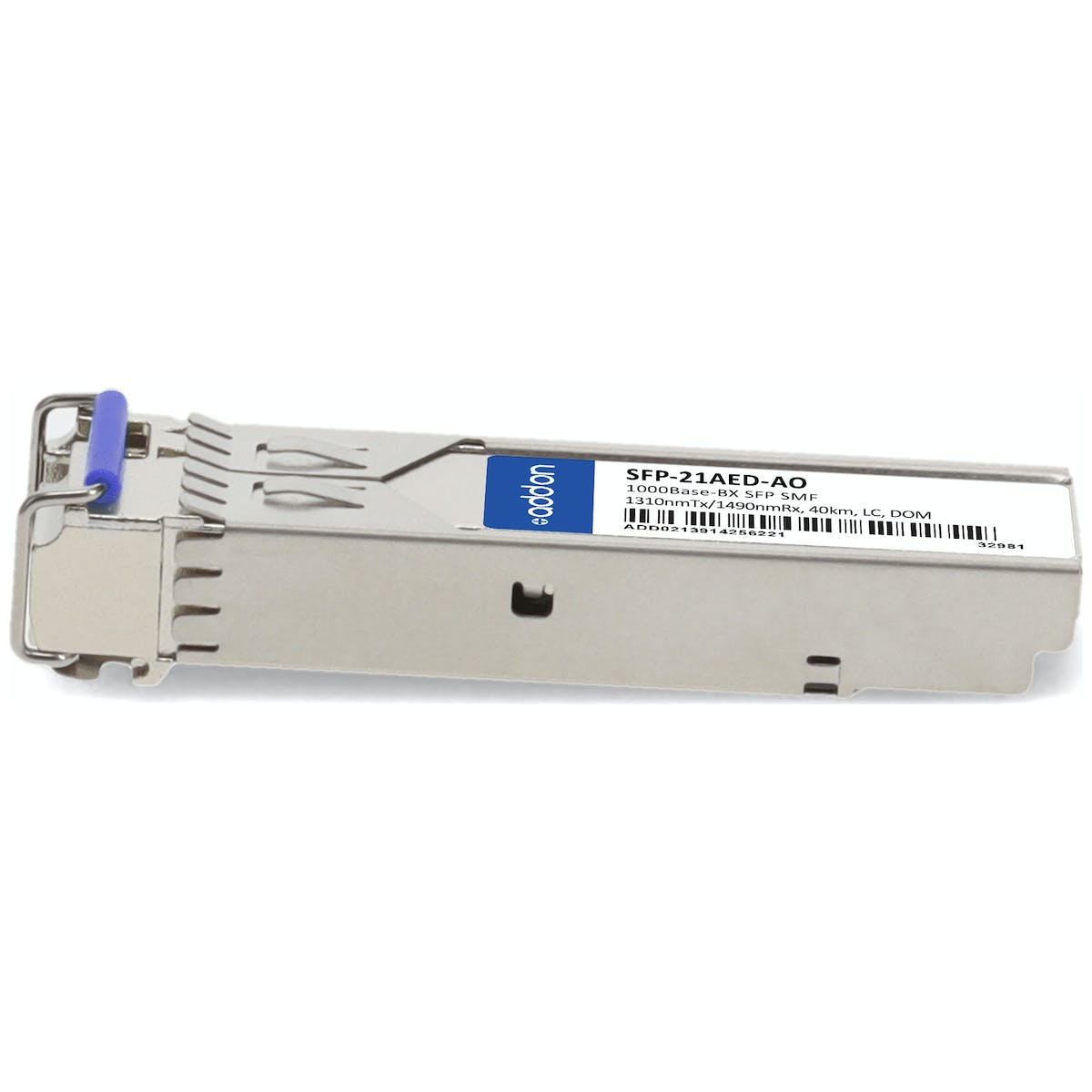 AddOn Rad SFP-21AED Compatible TAA Compliant 1000Base-BX SFP Transceiver (SMF, 1310nmTx/1490nmRx, 40km, LC, DOM) SFP-21AED-AO