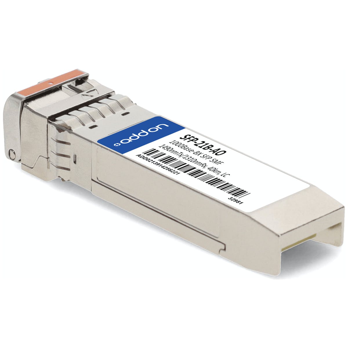 AddOn Rad SFP-21B Compatible TAA Compliant 1000Base-BX SFP Transceiver (SMF, 1490nmTx/1310nmRx, 40km, LC) SFP-21B-AO