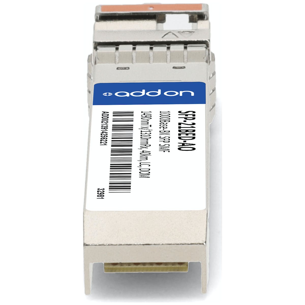 AddOn Rad SFP-21BED Compatible TAA Compliant 1000Base-BX SFP Transceiver (SMF, 1490nmTx/1310nmRx, 40km, LC, DOM) SFP-21BED-AO