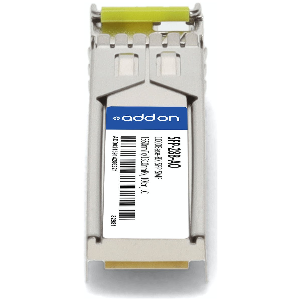 AddOn Rad SFP-28B Compatible TAA Compliant 1000Base-BX SFP Transceiver (SMF, 1550nmTx/1310nmRx, 10km, LC) SFP-28B-AO