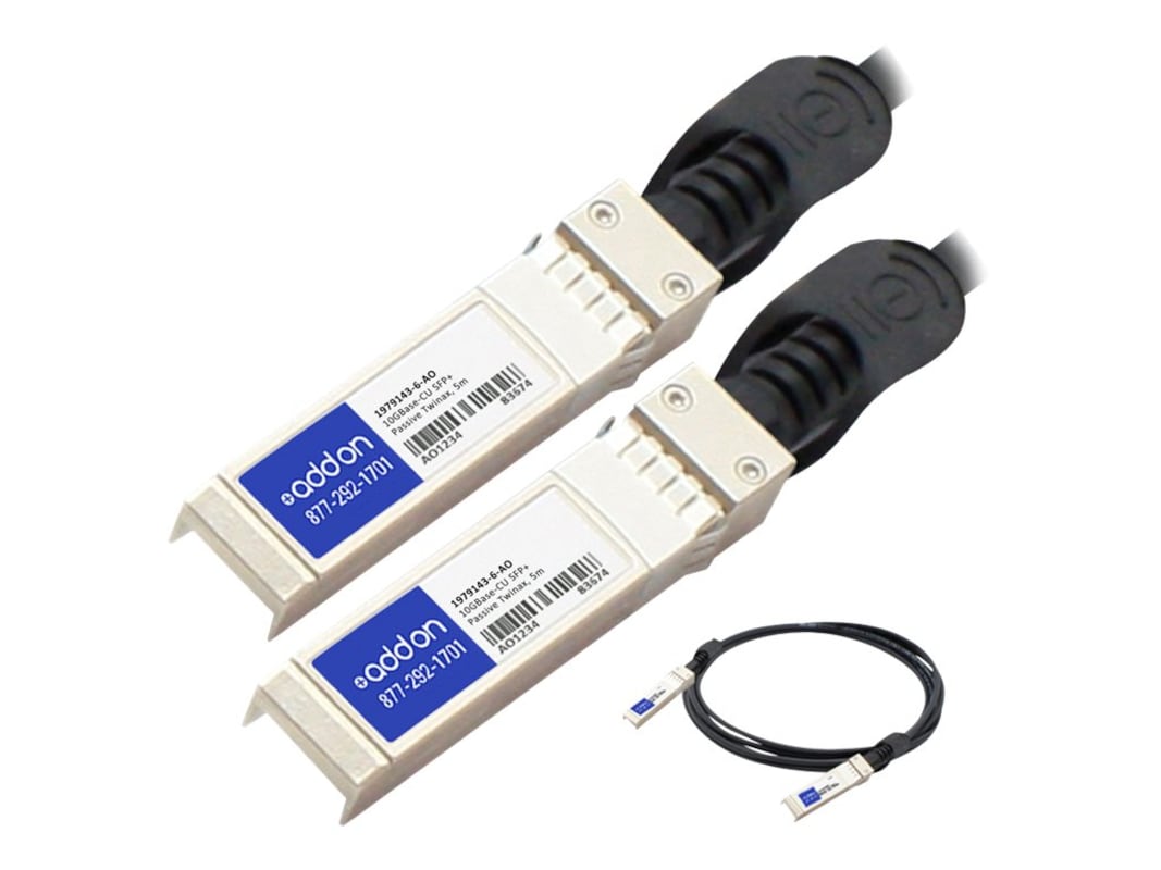 AddOn Tyco 1979143-6 Compatible TAA Compliant 10GBase-CU SFP+ to SFP+ Direct Attach Cable (Passive Twinax, 5m) 1979143-6-AO