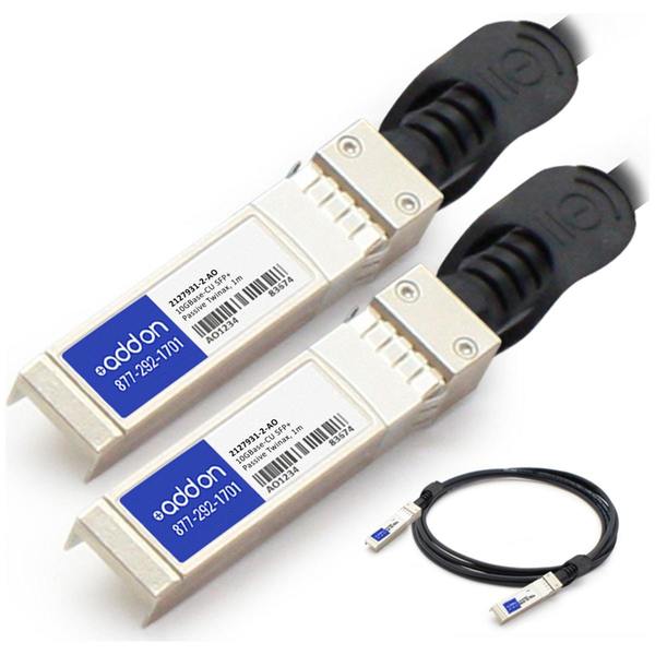 AddOn Tyco 2127931-2 Compatible TAA Compliant 10GBase-CU SFP+ to SFP+ Direct Attach Cable (Passive Twinax, 1m) 2127931-2-AO