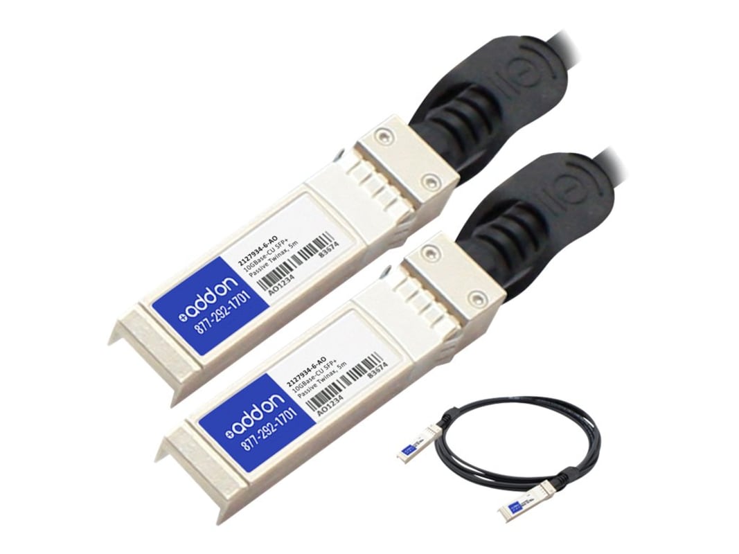 AddOn Tyco 2127934-6 Compatible TAA Compliant 10GBase-CU SFP+ to SFP+ Direct Attach Cable (Passive Twinax, 5m) 2127934-6-AO