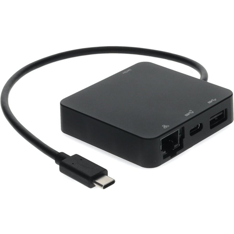 AddOn USB-C Male to USB 3.1 (C), HDMI 4K, USB 3.1 Gen 2 (A), and RJ-45 Travel Docking Station TRVDKC4