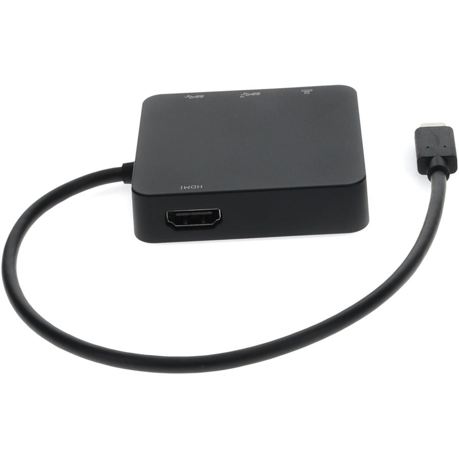 AddOn USB-C Male to USB 3.1 (C), HDMI 4K, USB 3.1 Gen 2 (A), and RJ-45 Travel Docking Station TRVDKC4