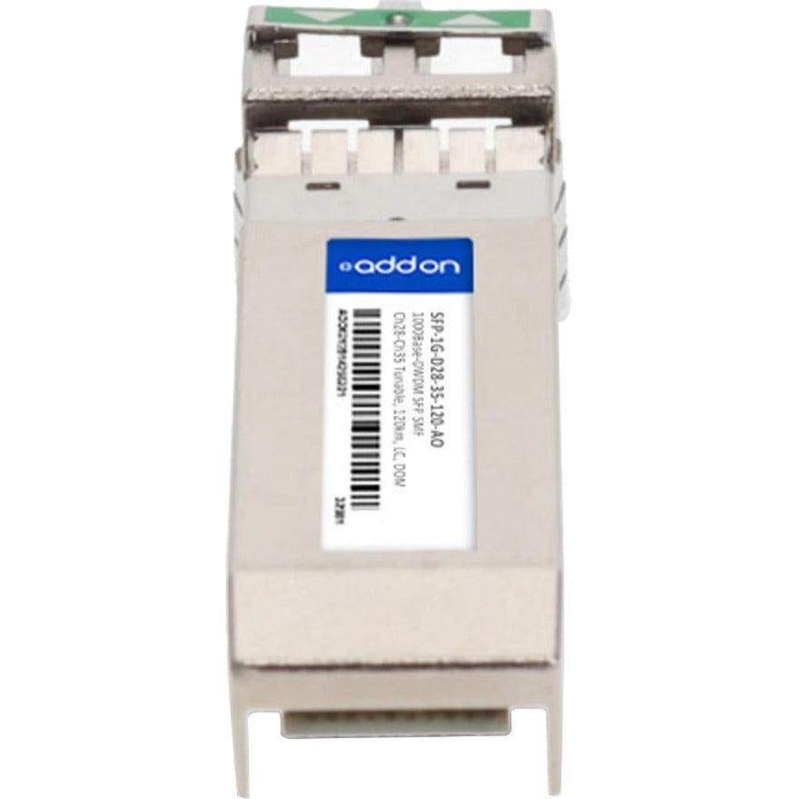 Addon Networks Msa And Taa Compliant 1000Base-Dwdm Sfp Transceiver (Smf, Ch28-Ch35 Tunable, 120Km, Lc, Dom)