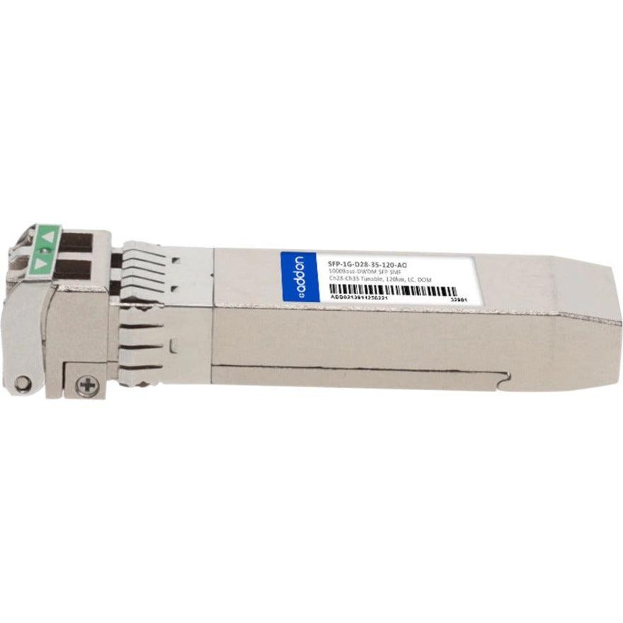 Addon Networks Msa And Taa Compliant 1000Base-Dwdm Sfp Transceiver (Smf, Ch28-Ch35 Tunable, 120Km, Lc, Dom)