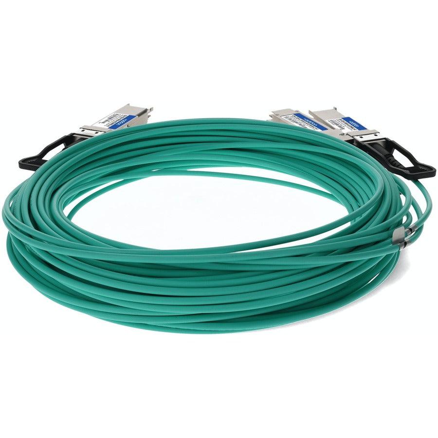 Addon Networks Q56-2Q56-200Gb-Aoc20Miblz-Ao Infiniband Cable 20 M Qsfp56 2X Qsfp56 Green