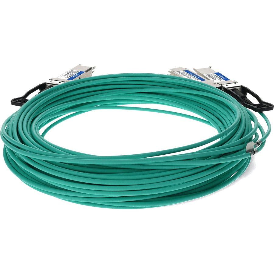 Addon Networks Q56-2Q56-200Gb-Aoc20Mlz-Ao Infiniband Cable 20 M Qsfp56 2Xqsfp56 Green, Grey