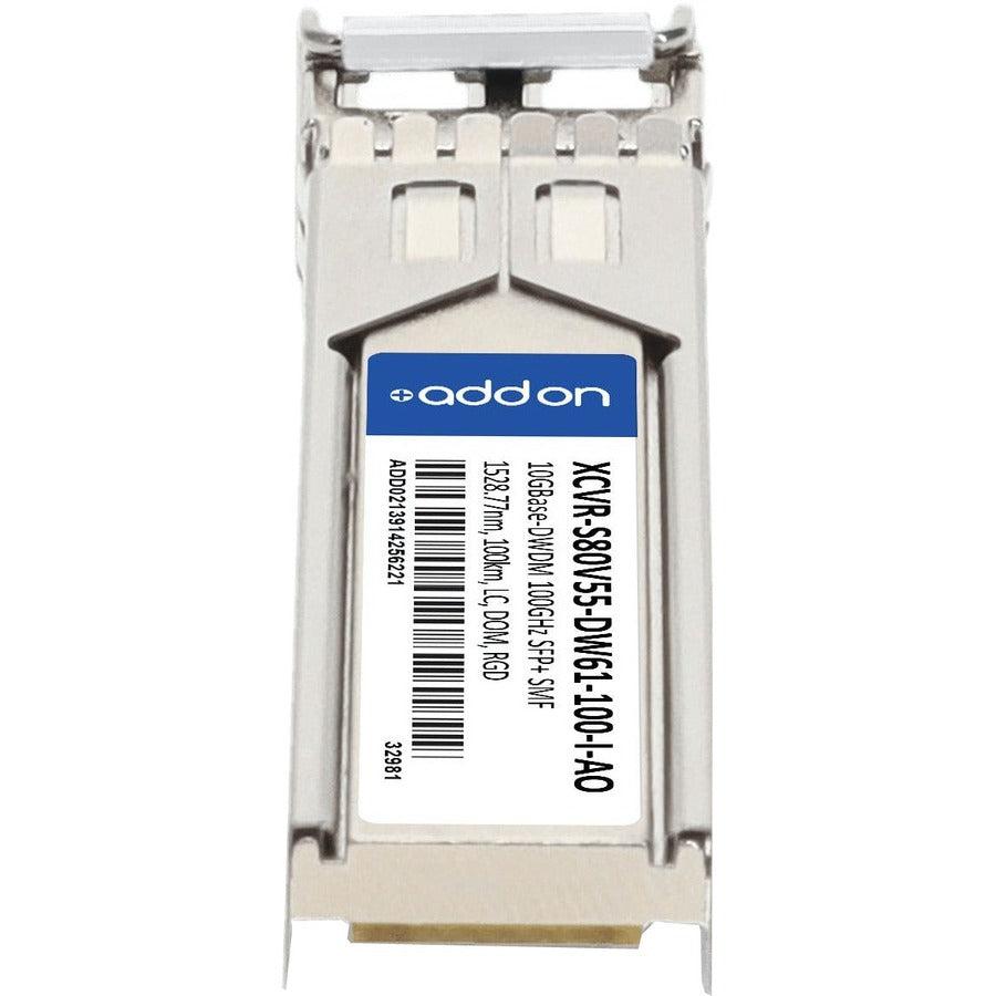 Addon Networks Xcvr-S80V55-Dw61-100-I-Ao Network Transceiver Module Fiber Optic 10000 Mbit/S Sfp+ 1528.77 Nm