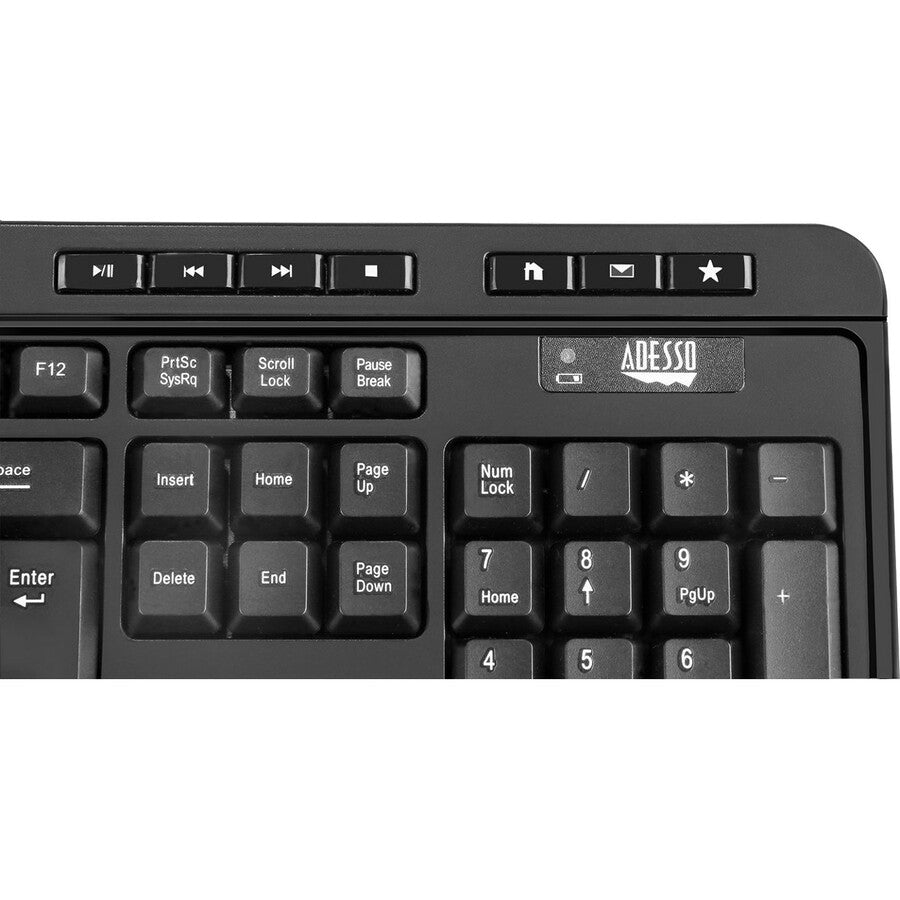 Adesso Antimicrobial Wireless Desktop Keyboard and Mouse WKB-1320CB