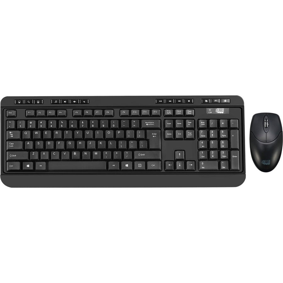 Adesso Antimicrobial Wireless Desktop Keyboard and Mouse WKB-1320CB